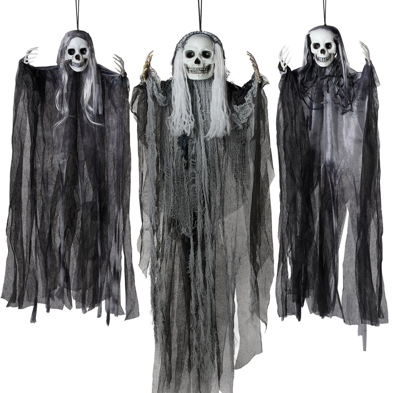 JOYIN 3-Pack Hanging Skeleton Ghosts