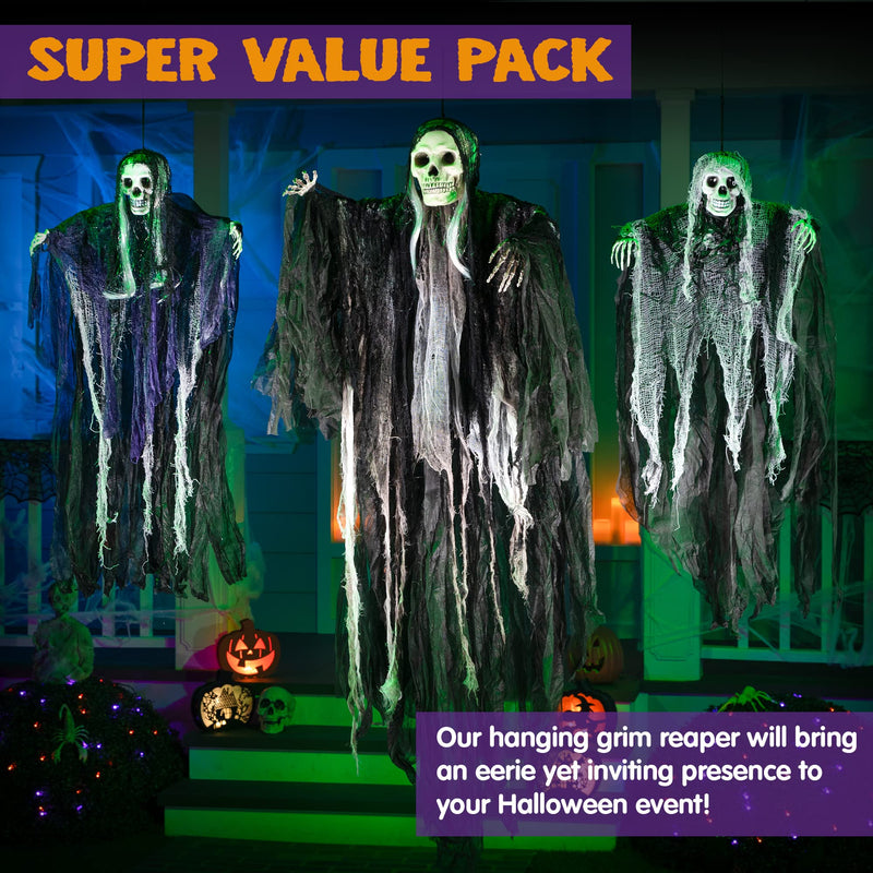 JOYIN 3-Pack Hanging Skeleton Ghosts