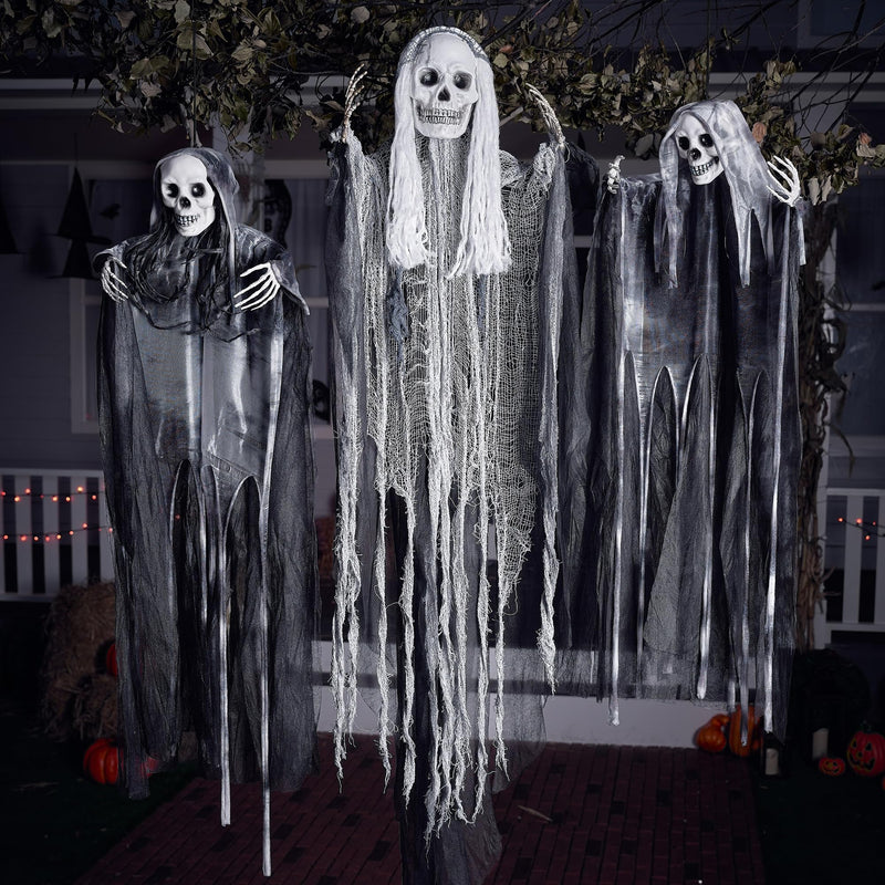 JOYIN 3-Pack Hanging Skeleton Ghosts