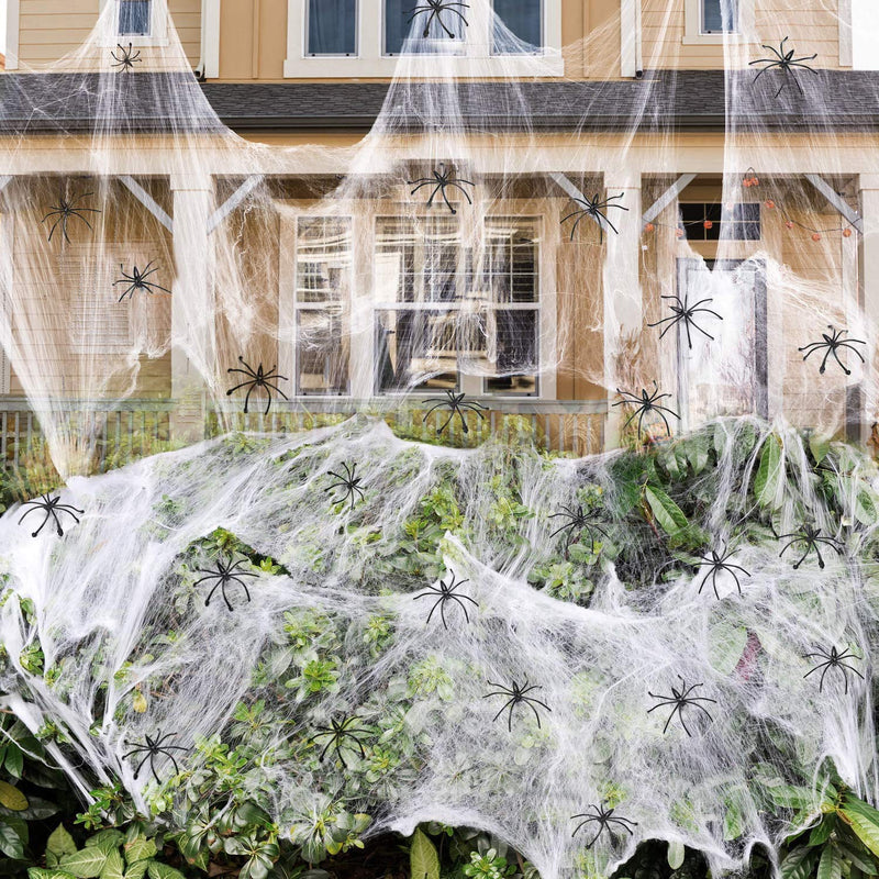 1400 Sqft Halloween Spider Web with 150 Fake Spiders