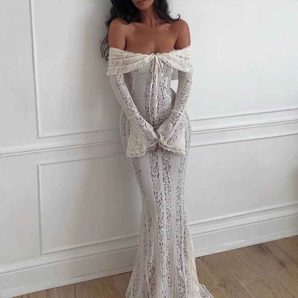 Women's Lace Lace-up European And American Style Dress