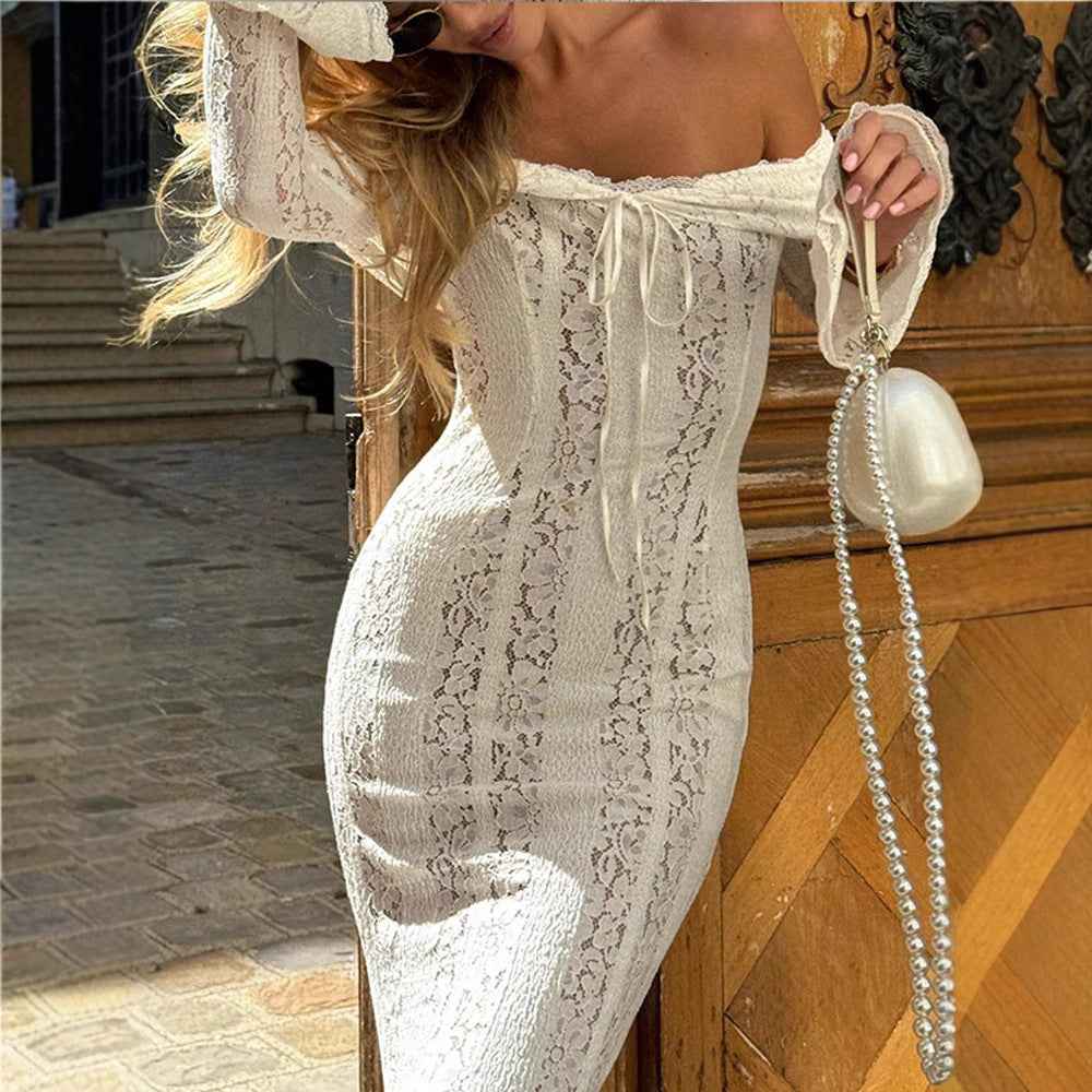 Women's Lace Lace-up European And American Style Dress