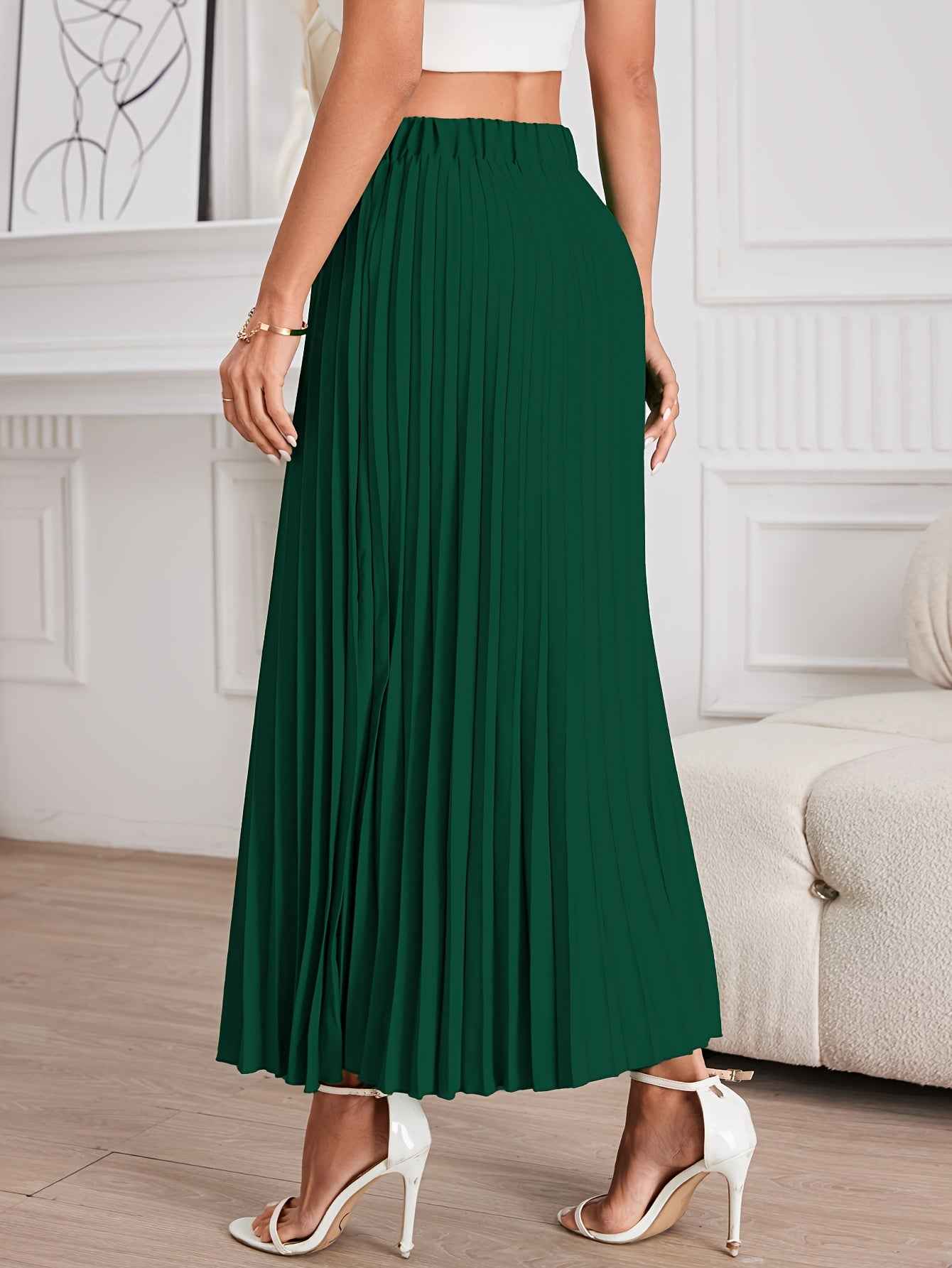 Women's Pleated Skirt Midi