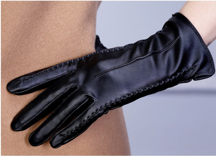 Elegant Women's Genuine Leather Touchscreen Gloves