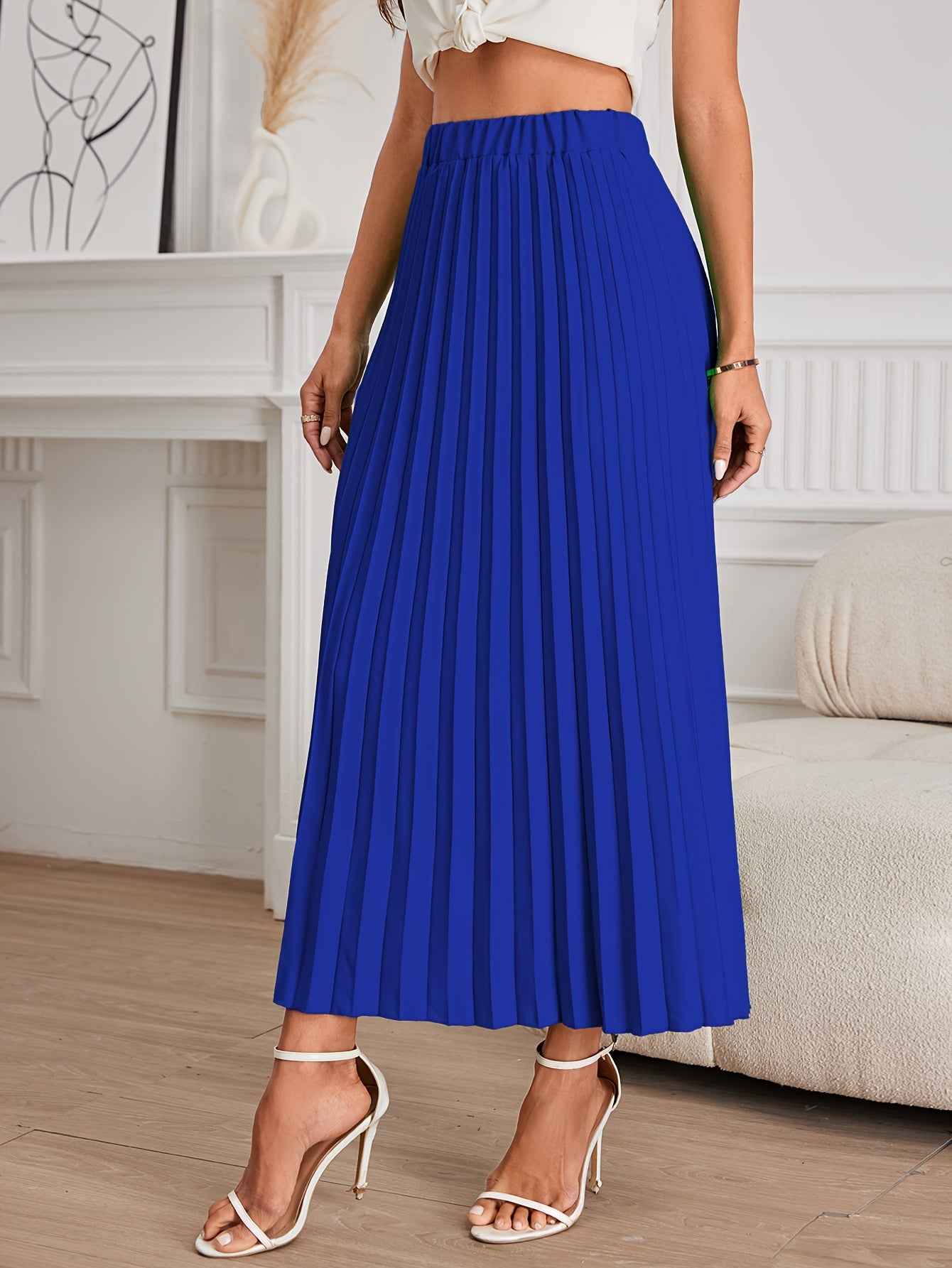 Women's Pleated Skirt Midi