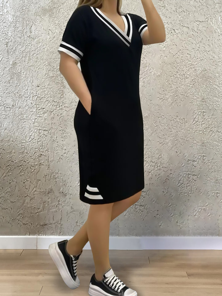 V-Neck Pocket Dress: Casual, Summer