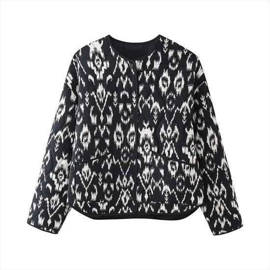 TRAFZA Casual Leopard Print Oversized Jackets